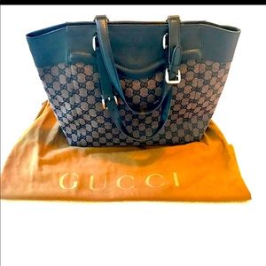 Authentic EUC Dark Brown Gucci Tote Hysteria Canvas/Leather Shoulder Bag